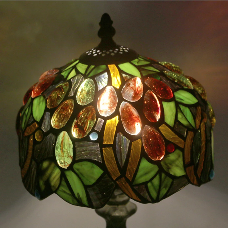 OURFENG Modern Table Lamp Tiffany Alloy Bedside LED Desk Light Luxury Decorative for Home Parlor Bed Room Office Hotel Study