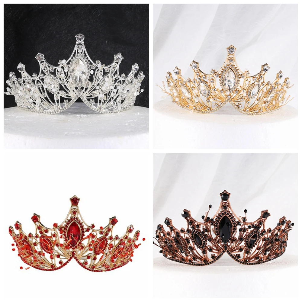 Crystal Bridal Tiaras Crown Young Girls Photography Props Vintage Rhinestone Diadem For Women Headbands Wedding Hair Accessories