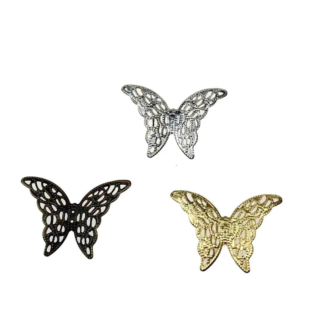 20 pcs/lot 39mmx25mm  Metal Filigree Flowers Slice Butterfly Charms base Setting Jewelry DIY Components