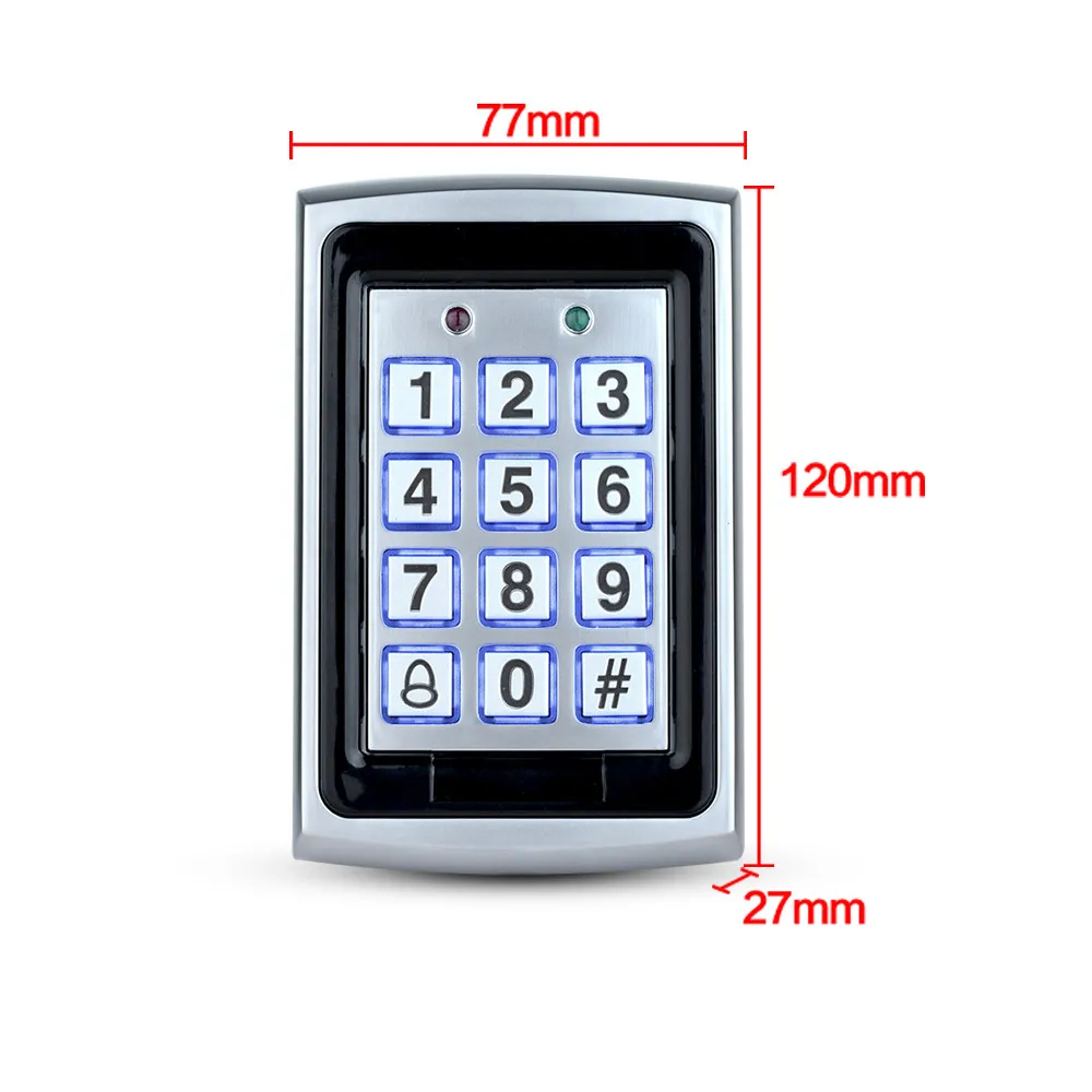 RFID Metal 125KHz Access Control Keypad Standalone Access Controller with/without Waterproof Cover Case EM4100 Keychains