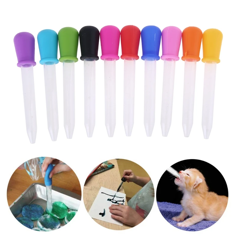 6/7/8/10 Pcs Baby Dropper Medicine Feeder Child Medicine Device Silicone Pipette Liquid Food Dropper Infant Utensil 5 ML Pipette