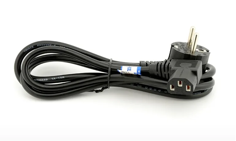 1.5M/5FT C13 IEC Kettle 90 right angle Degree to European 2 pin Round AC EU Plug Power Cable Lead Cord PC 150CM