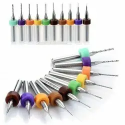 10pcs/Set 0.1mm to 3.0mm PCB Mini Drill Bit Tungsten Steel Carbide for Print Circuit Board CNC Drill Bits Machine