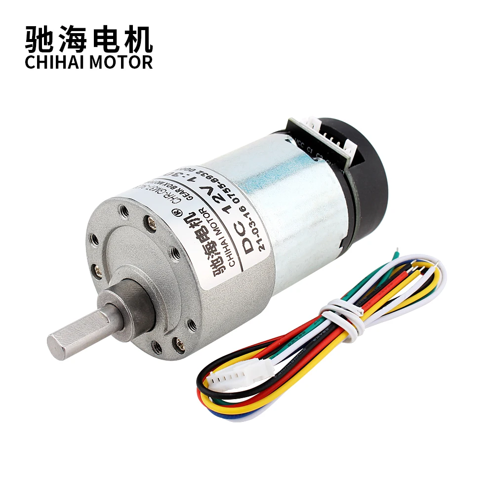 Chihai Motor CHR-GM37-3429K-ABHL DC6.0V 12.0V Magnetic Holzer Encoder Gear Motor With 65/80mm Plastic Rubber Tire Set