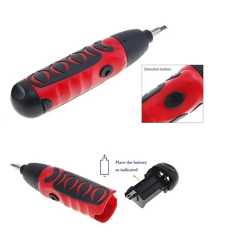 Mini Electric Screwdriver Power Tools Battery Operated Cordless Screw Driver Drill Tool Set Bidirectional Switch