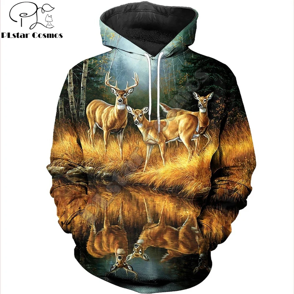 

3D Printed Whitetail Deer Hoodie and Sweatshirt Animal Harajuku Fashion Men hoodies Unisex Casual Jacket pullover DW0001