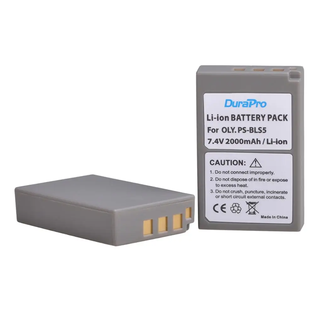 PS-BLS5 Bateria BLS50 Battery with LED Dual Charger for Olympus PEN BLS-50, E-PL2, E-PL5, E-PL6, E-PL7, E-PM2, OM-D, E-M10 II