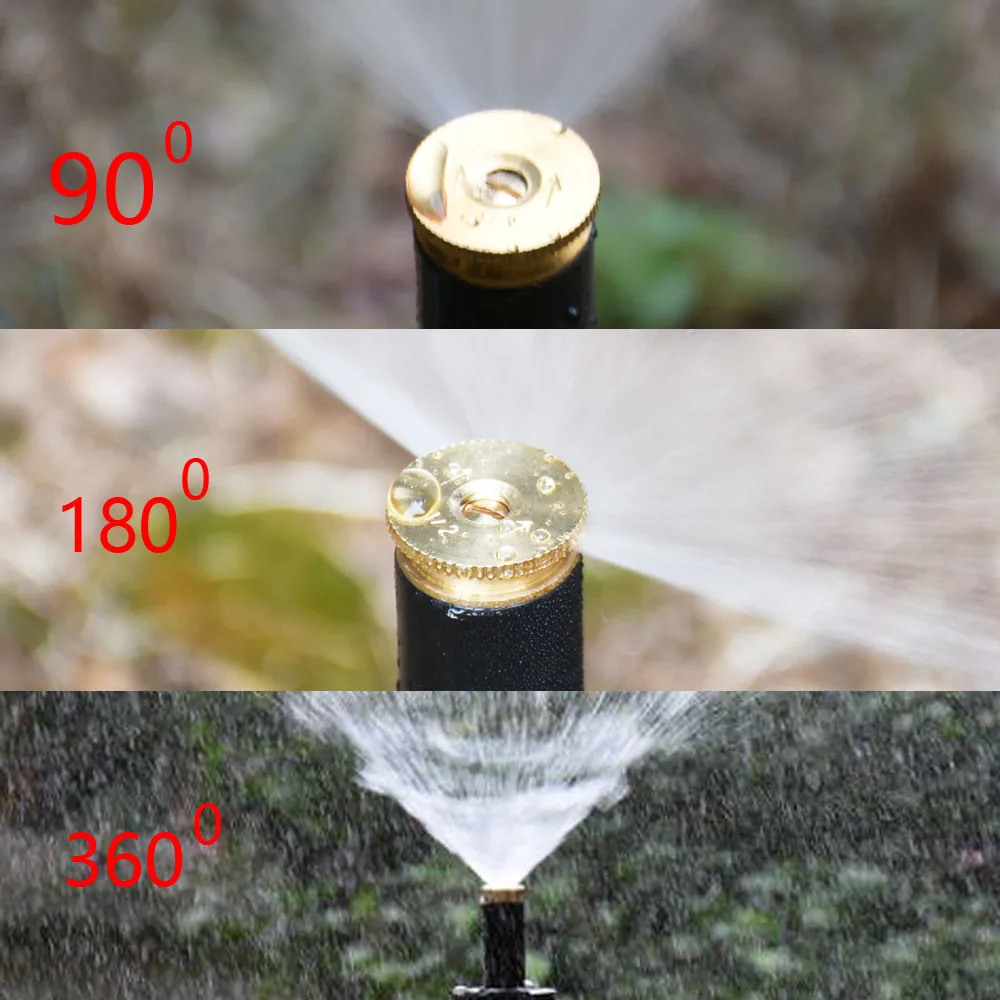 90-360 Degree Popup Sprinkler Adjustable Lawn Watering Sprinkler Head Garden Irrigation Spray Nozzle With 1/2\