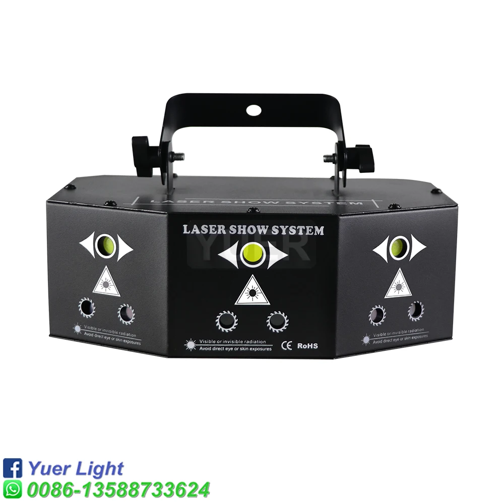 9 Eyes RGB Laser Strobe Pattern Projector  3X15W COB LED Stage Effect Light DMX512 For DJ Disco Bar Party Dance Floor Club