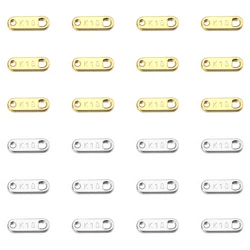 LINSOIR 30Pcs/lot Stainless Steel Engraved Rectangular Tail Chain Tag 11*3.5mm for Bracelet Necklace Jewelry Making