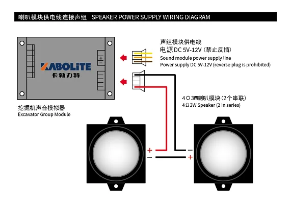 RC Hydraulic Excavator Sound Module with Speakers Similar to Servonaut SM3 Sound Unit Upgrade RC Engineering Vehicle Model Parts