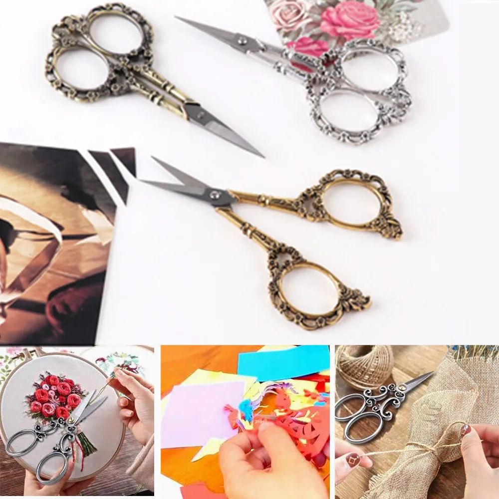 1 PCS Durable Stainless Steel Scissors Retro Classic Tailor Scissors For DIY Household Fabric Cutters Sewing Accessories Tools