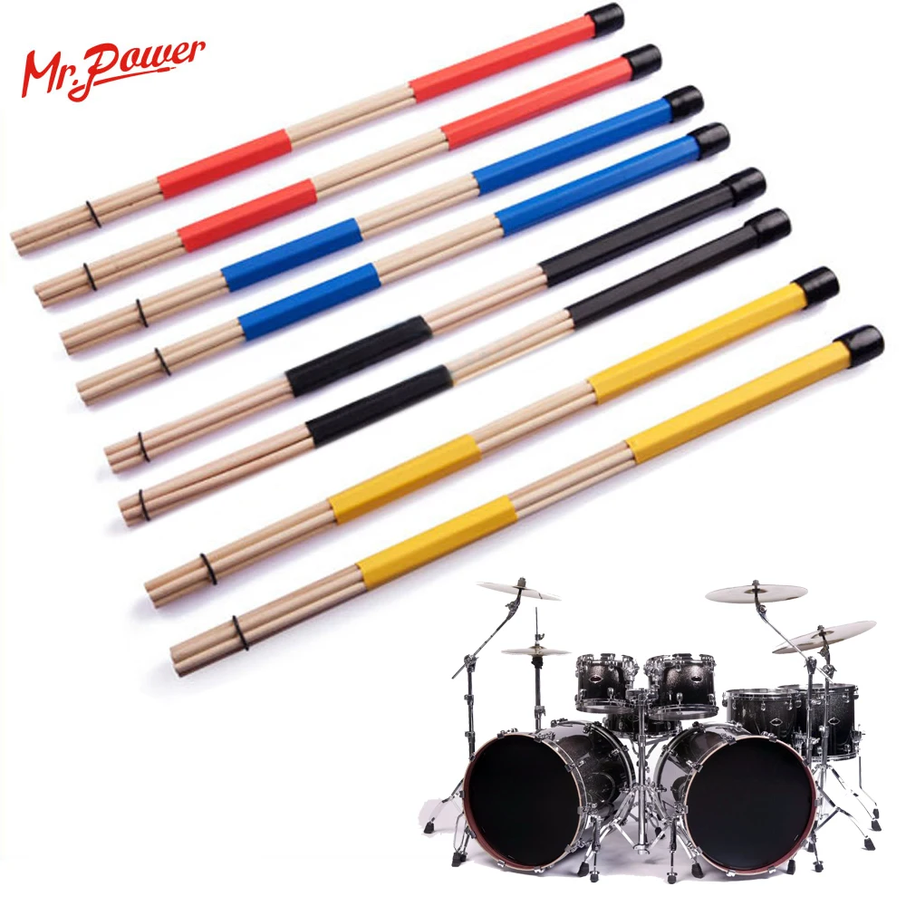 

40CM Bamboo Drum Brush Drumsticks Rods Customized Musical Rute Sticks Brushes Colorful Thunder Rod Blue Yellow Red Black 40Z