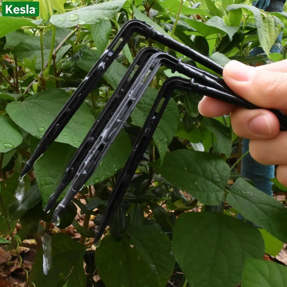 KESLA 50PCS Bend Arrow Dripper Micro Drip Irrigation Kit Emitters for 3/5mm Hose Garden Watering Saving Micro Dripper Greenhouse