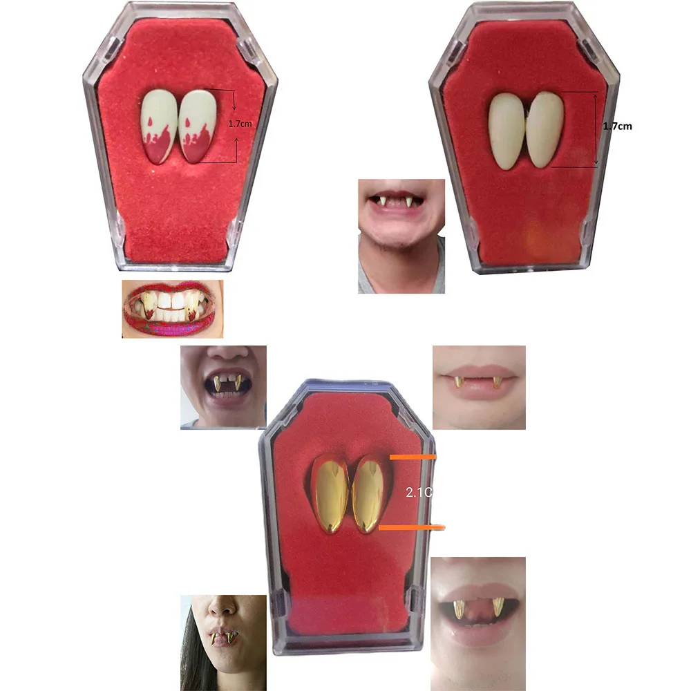 Vampire Teeth  Zombie Fangs Halloween Cosplay Costum Decoration Dentures Carnival Accessory Custum Moulded Sexy Dracula Fangs