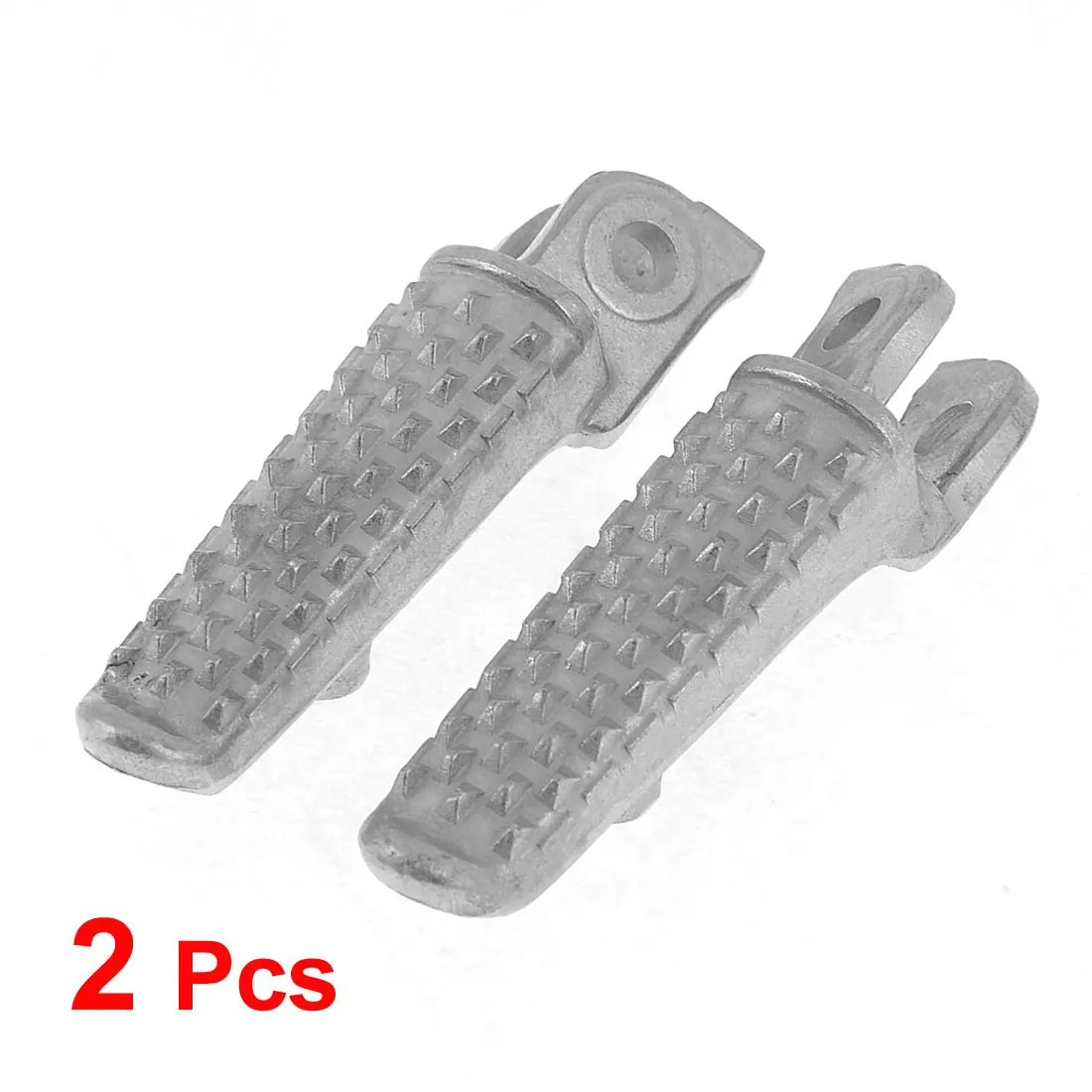 Motoforti 2 Pcs Nonslip Metal Footrest Foot Step Silver Tone Motorcycle Front Pedal For Honda