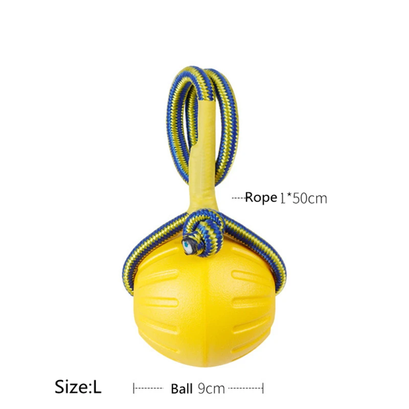 Training Pet Toy Dog Ball Bite Resistant EVA Foam Rubber Water Buoy Air Throwing Wearing Rope Elastic Ball