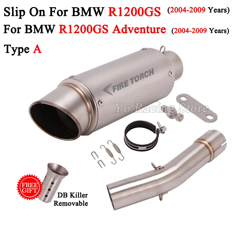 For BMW R1200GS Adventure ADV 2004-2009 Motorcycle Exhaust System Escape Modified Middle Link Pipe With Moto Muffler DB Killer