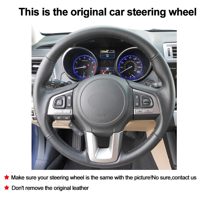 Car Auto Steering-Wheel Cover For Subaru Legacy 2015 - 2017 Outback 2015 - 2017 XV (Crosstrek) 2016-2017 Forester 2017-2018 2016
