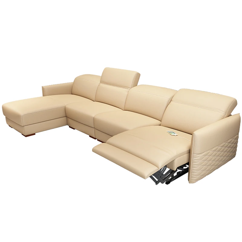 Living Room Sofa set furniture real genuine cow leather sofas recliner puff asiento muebles de sala canape L shape sofa cama