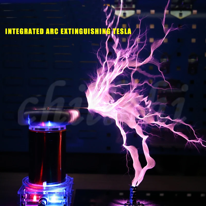 New Music Tesla Coil SSTC Product High-frequency Generator Ignition Lightning Model  Integrated Arc Extinguishing Tesla 20cm