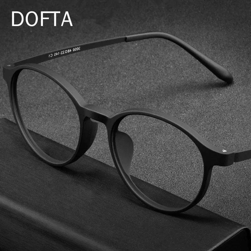 

DOFTA Women's Retro Round Myopia Glasses Frame Ultralight Titanium Alloy Men's Optical Prescription Eyeglasses 5518