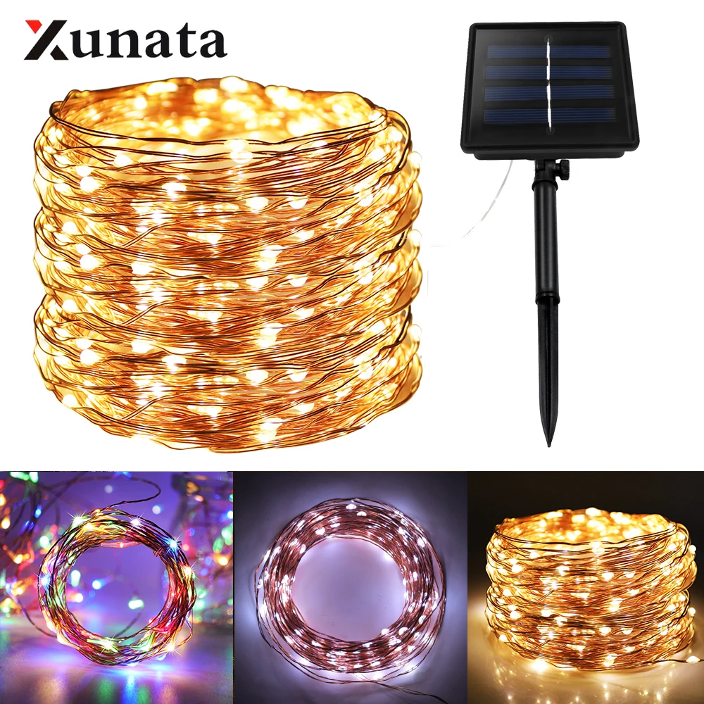 LED Solar Lamp String Lights Garland Garden Outdoor Lighting Waterproof Fairy Holiday Christmas Party Light 10m 20m