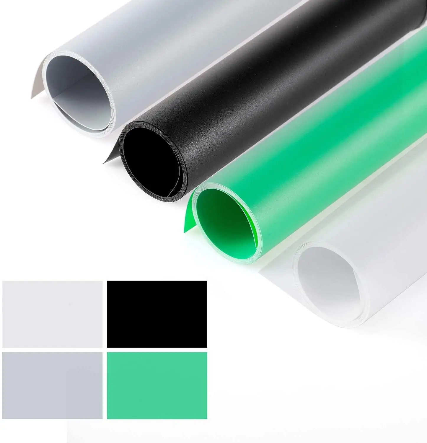 Photography Backdrop Matte PVC 24*51in/68*130cm Background Waterproof Anti-wrinkle White/Black/Gray/Green