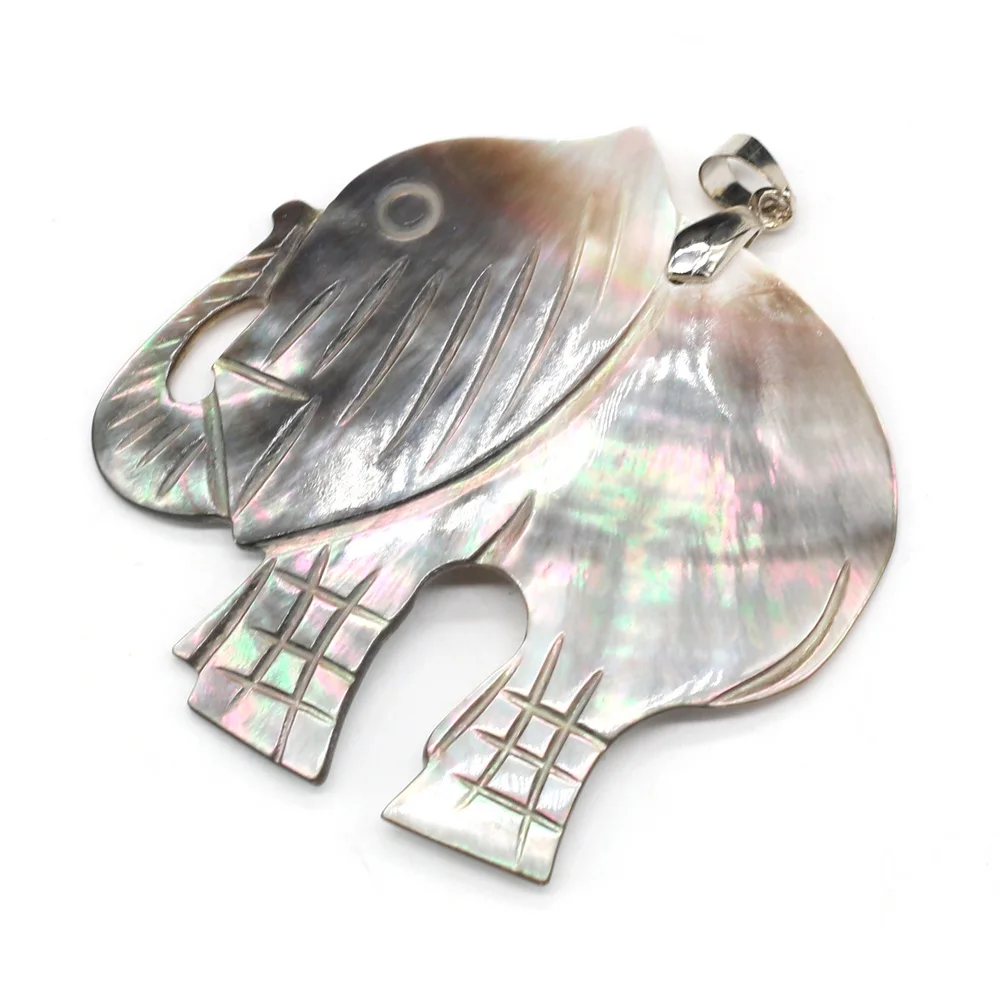 Natural Elephant Shape Shell Mother of Pearl Shell Pendant for DIY Earring Necklace  Jewelry Making Women Gift Size 50x50mm