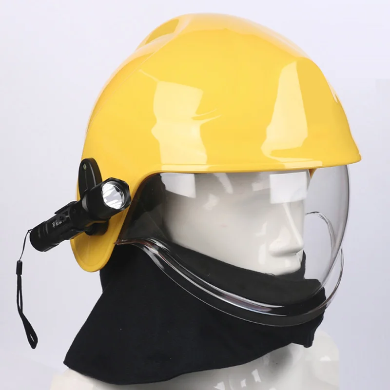 European Forest Fire Insulation Rescue Crash Helmet Mask Head-Mounted Flashlight Flame Retardant Shawl Safety Casco De Seguridad