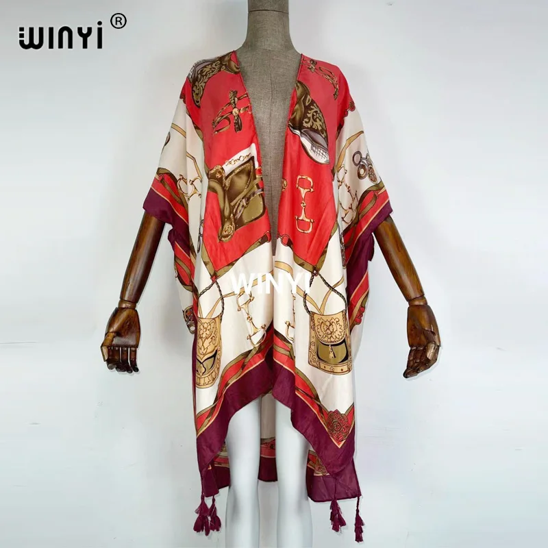 2021 Bikini Cover-ups Beach wear Wonmen kimono cardigan Middle East America Africa bohemia Printed Swim Suit CoverUpTraf Robe