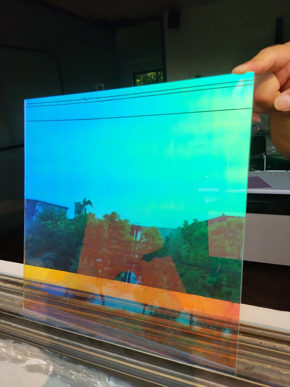 Sunice Dichroic Window Film solar tint DIY Decorative Window Glass Sticker Self Adhesive Rainbow Solar Tint Film 90x300cm