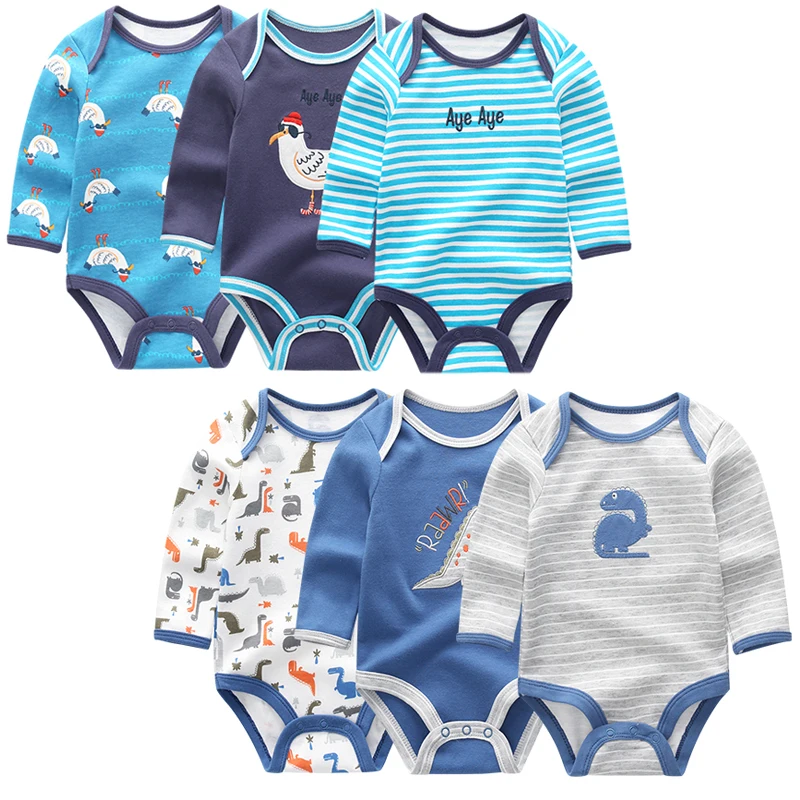 Kiddiezoom New Baby Boys Bodysuit Long Sleeve Cotton Baby Boy Girl Clothes Newborn body bebe infantil Clothing