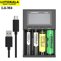  LiitoKala Lii-M4 18650 LCD Display Universal Smart Charger Test capacity for 3.7V 1.2V 26650 18650 21700 18500 AA AAA 4slot