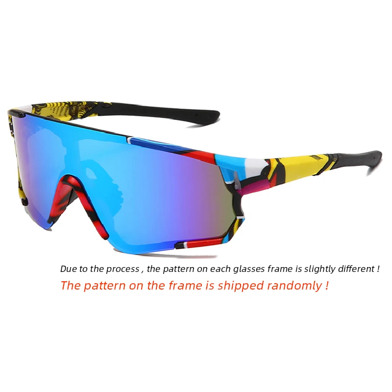 New Printing Frame UV Protection Cycling Glasses Outdoor Bicycle Bike Goggles UV400 Men Women Sports Sunglasses