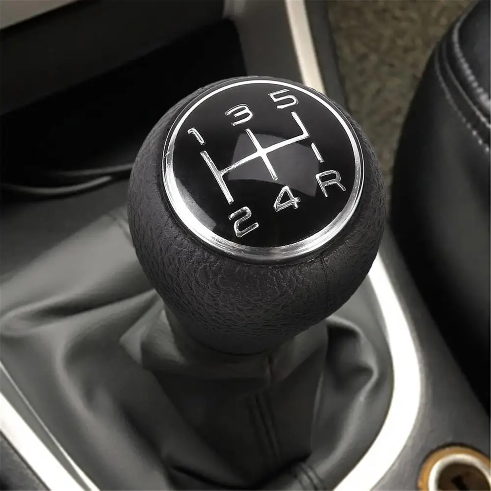 ABS+leather 5 Speed Manual Car Gear Shift Shifter Knob For CITROEN C1 C3 C4 / For PEUGEOT 106 107 205 206 207 306 307 308 309