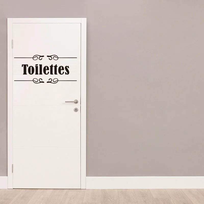 Wall Stickers Signage Toilets WC Door Sign Wall Decals Toilet Vinyl Wall Art Wallpaper Home Decor House Decoration 18 cm x 40 cm