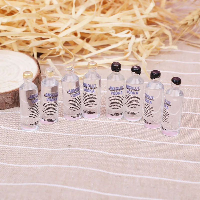 Resin Mini Spirits Bottle for Doll House Miniature Kids Gift Toys Home Decoration Accessories