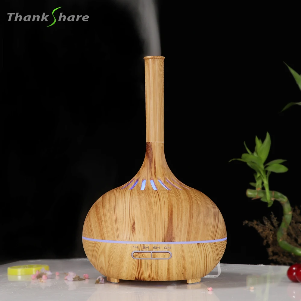 400ml Humidifier Electric Aroma Air Diffuser Wood Grain Ultrasonic Air Humidifier Essential Oil Aromatherapy Mist Maker Home