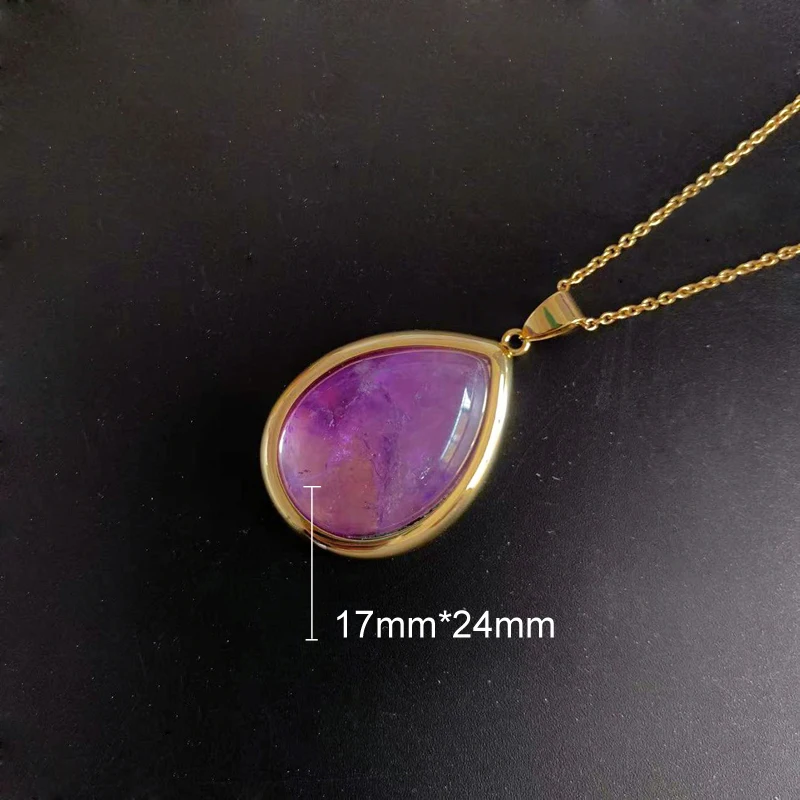 FFGem Natural Ametrine big Oval yellow gemstone special Silver Pendant Necklace white Gold Women Fine Jewelry Party Wedding Gift