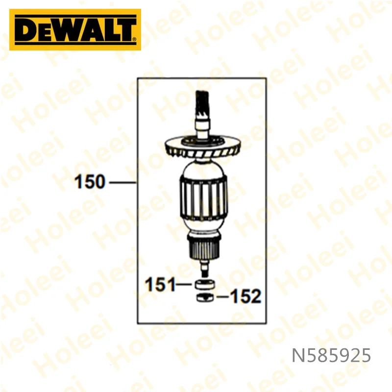 220-230V Armature โรเตอร์สำหรับ DEWALT D25733K D25872K N585925