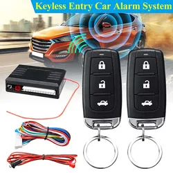 Universal one-way car alarm vehicle system protection security system keyless entry siren + 2 remote anti-theft