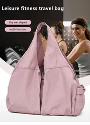 Bolsa de viaje de ocio de fin de semana para mujer, bolsa de equipaje de gran capacidad, separación seca y húmeda, bolsa de gimnasio deportiva, bolsa de natación