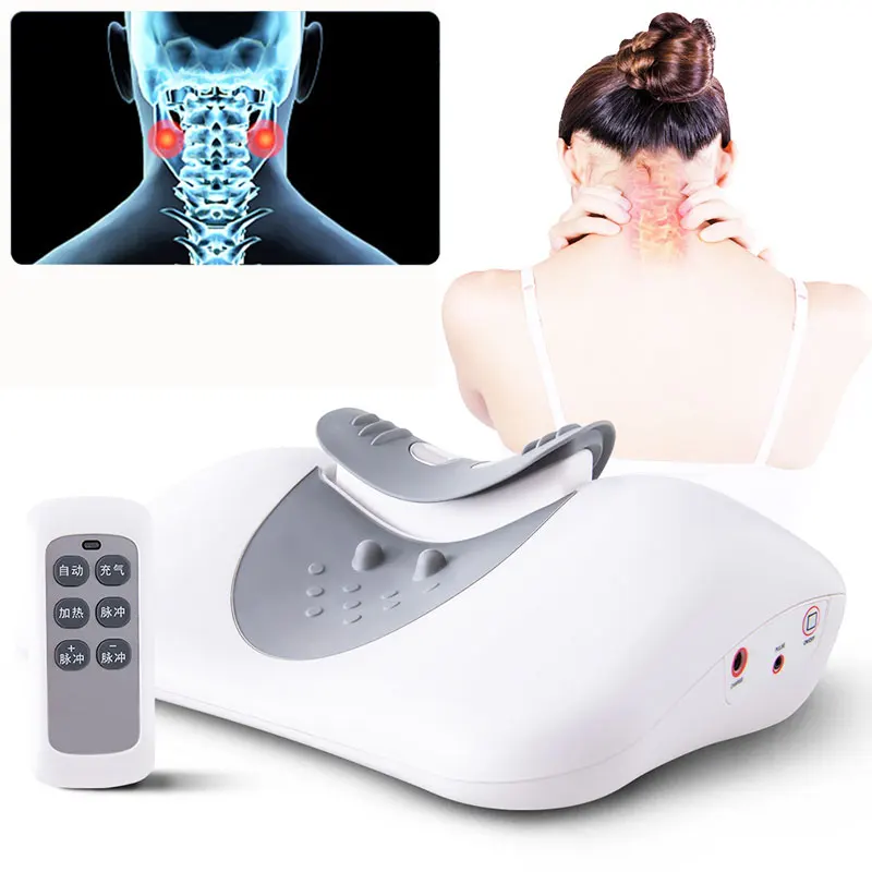 

Wireless remote control hot neck massager medium frequency pulse massage pillow cervical vertebra treatment health therapy EMS