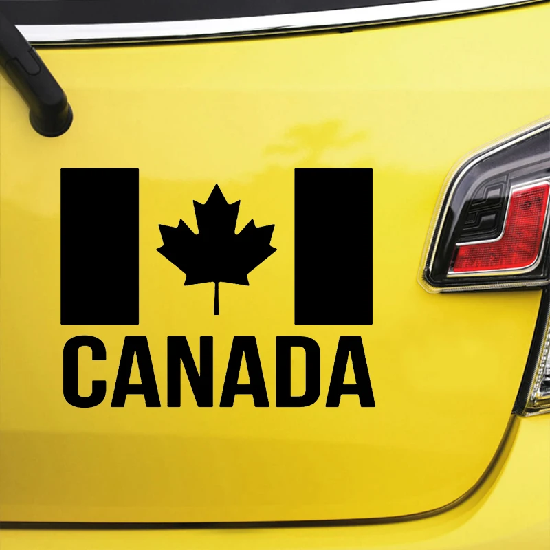 Calcomanía de vinilo troquelada con bandera de Canadá, pegatina impermeable para coche, decoración automática para carrocería, parachoques, ventana