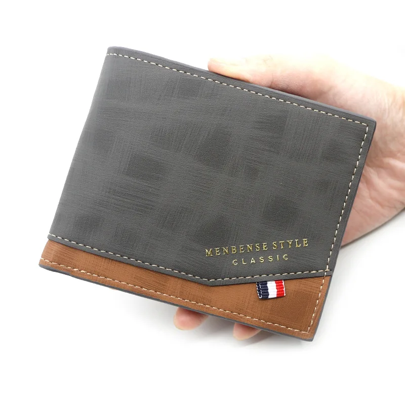 

Mens Wallets Purses Plaid PU Leather Crown short Wallet Hasp Phone Bag Money Coin Pocket Card Holder Female Wallet Purse