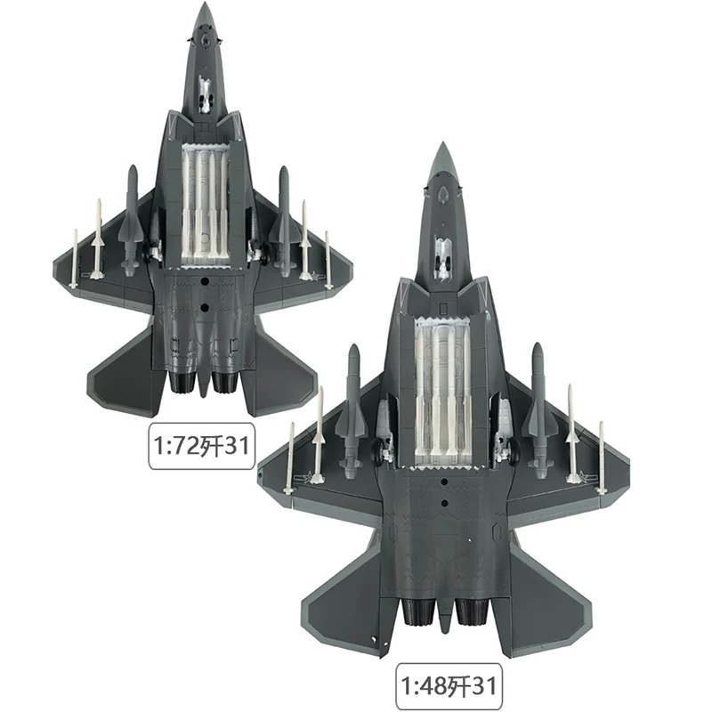 1/72 1/48 Scale Alloy Aircraft Chinese Air Force J-31 Gyrfalcon Fighter J31 Model Children Gift for Collection Home Decoration