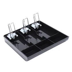 Cabinet Cash Drawer Register Insert Money Tray 3/4/5 3/4 Compartments Storage Box Replacement Metal Clip Cashier