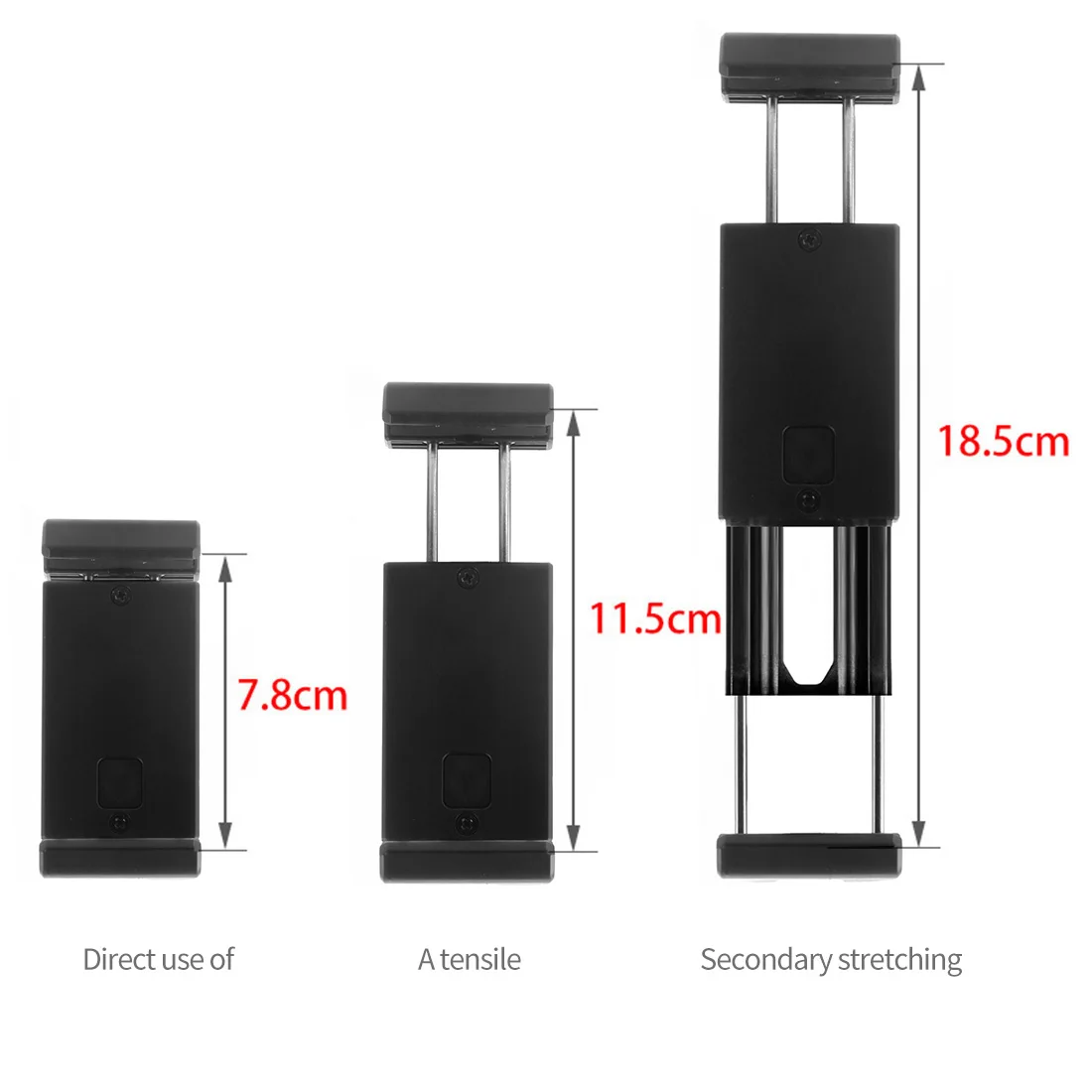 Podwójny 1/4 otwór na śrubę Adapter do montażu na statywie stojak na Tablet plastikowy klips do telefonu uchwyt wspornika do montażu na zimno