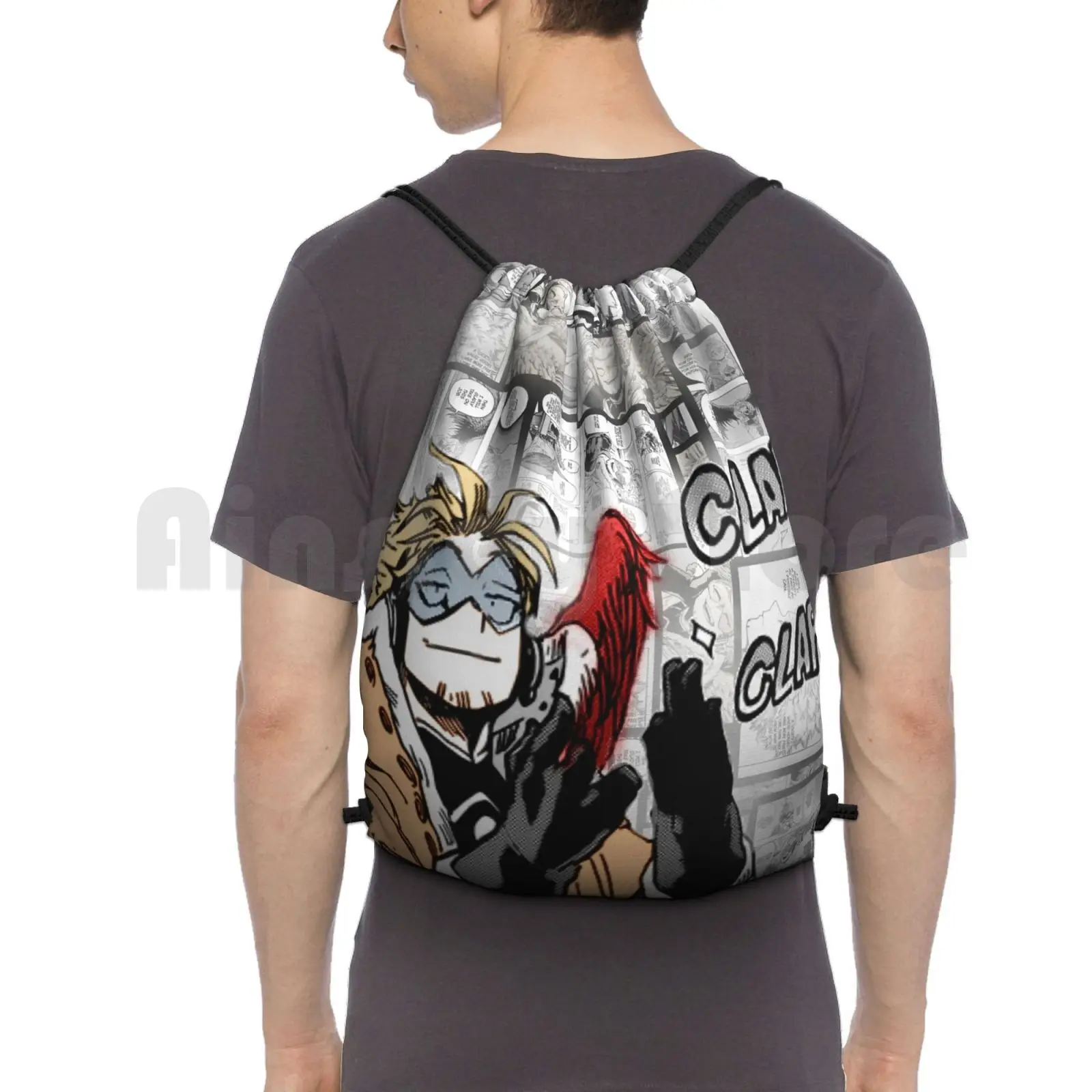 

Bnha Hawks 'Clap Clap' Backpack Drawstring Bag Riding Climbing Gym Bag Bokunoheroacademia Anime Hawks